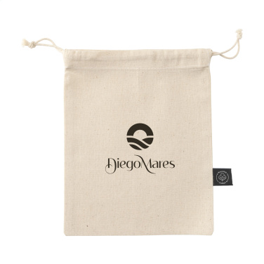 Logotrade promotional merchandise photo of: Gift Pouch Natural GRS Recycled Cotton (150 g/m²) S