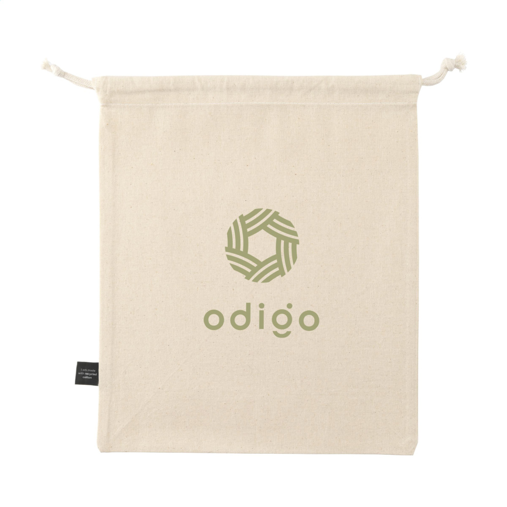 Logotrade promotional product picture of: Gift Pouch Natural GRS Recycled Cotton (150 g/m²) M