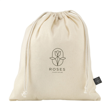 Logotrade promotional gift picture of: Gift Pouch Natural GRS Recycled Cotton (150 g/m²) M