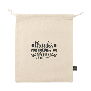 Logotrade promotional gift picture of: Gift Pouch Natural GRS Recycled Cotton (150 g/m²) M