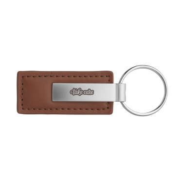 Logo trade promotional gift photo of: LeatherKey keyring