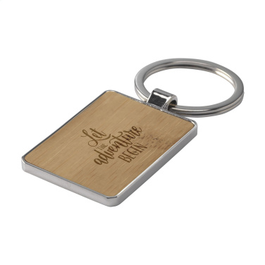 Logo trade promotional giveaway photo of: Bamboo Key Rectangle keyring