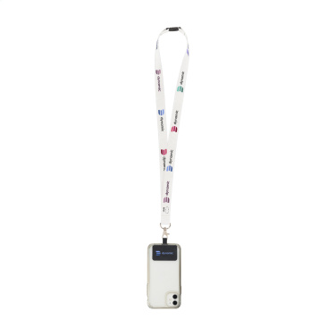 Logo trade business gifts image of: Lanyard Sublimation Safety RPET 2 cm with Patch