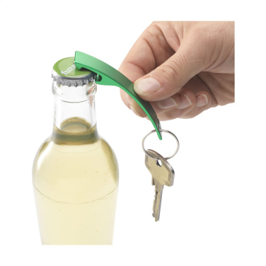 Logotrade promotional item picture of: Alu Opener GRS Recycled keyring