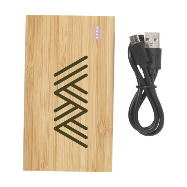 Logo trade promotional giveaways image of: Bamboo 4000 Powerbank external charger