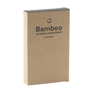 Logo trade promotional merchandise photo of: Bamboo 8000 Wireless Powerbank wireless charger