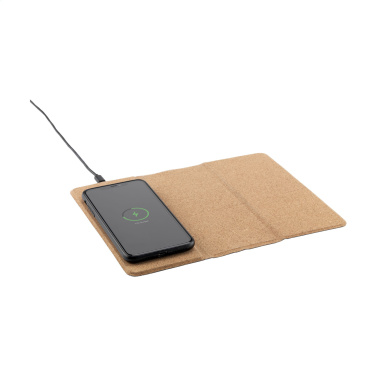 Logo trade promotional products picture of: Cork Wireless Charging Mousepad