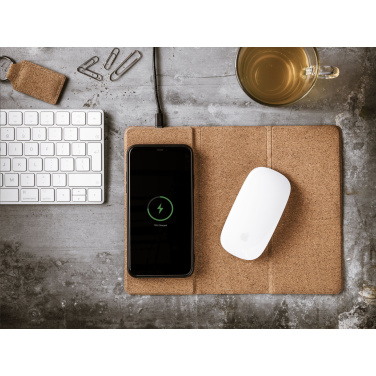 Logotrade promotional item picture of: Cork Wireless Charging Mousepad