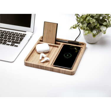 Logo trade promotional giveaways image of: Bamboo Organizer charger