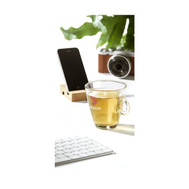 Logo trade business gift photo of: Supporto Bamboo phone stand