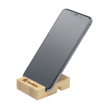 Logo trade business gift photo of: Supporto Bamboo phone stand