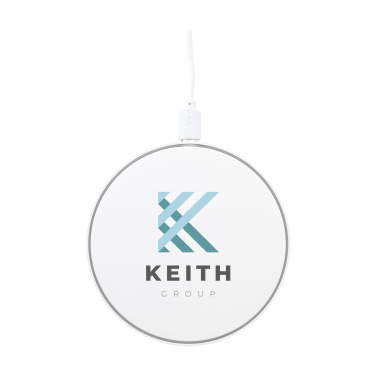 Logo trade corporate gifts image of: Coil RCS Recycled Wireless Charger