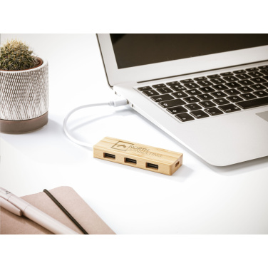 Logo trade promotional products picture of: Bamboo USB Hub