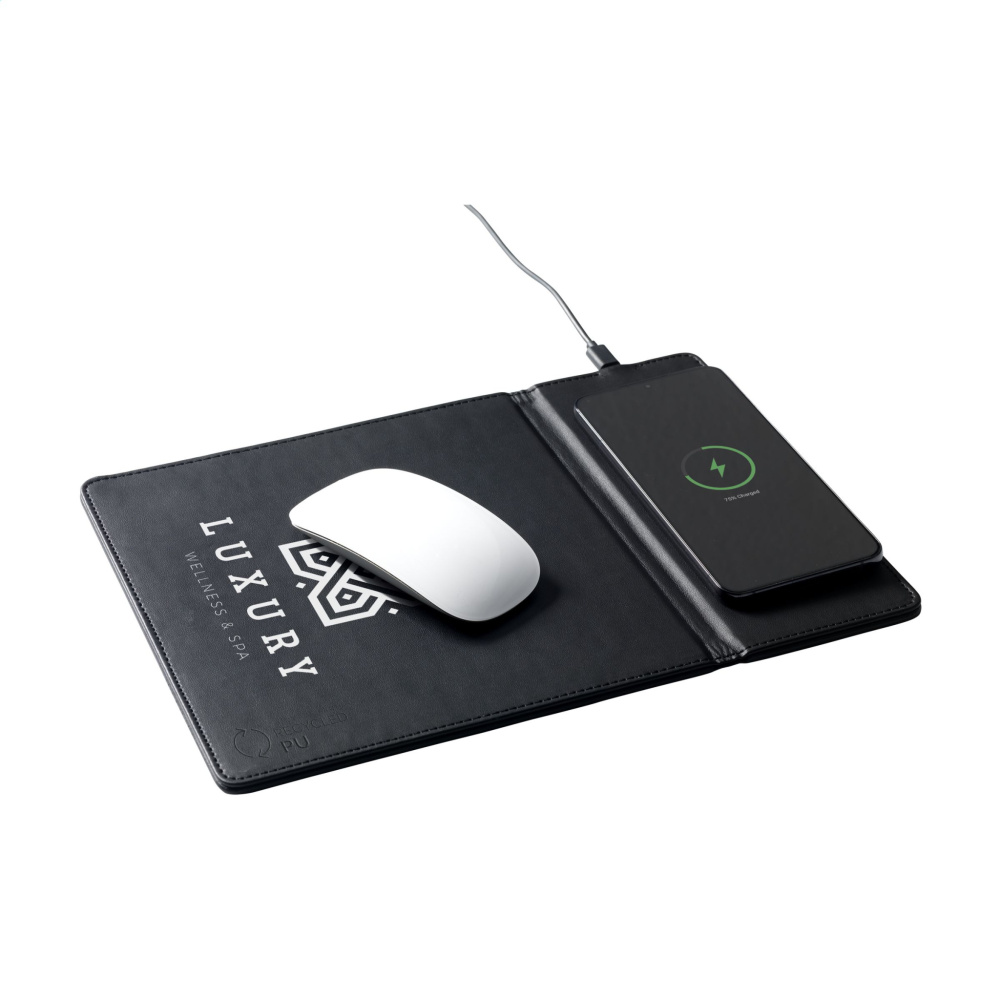 Logo trade promotional items image of: RCS Recycled Wireless Charging Mousepad