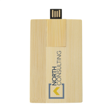 Logotrade advertising products photo of: CreditCard USB Bamboo 64 GB