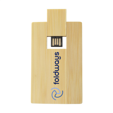 Logo trade corporate gifts picture of: CreditCard USB Bamboo 64 GB