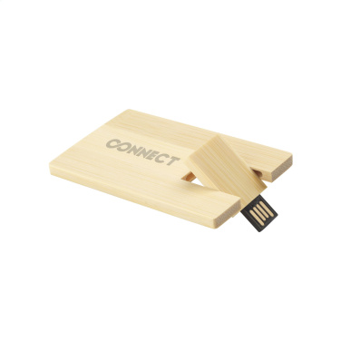 Logotrade advertising product image of: CreditCard USB Bamboo 64 GB