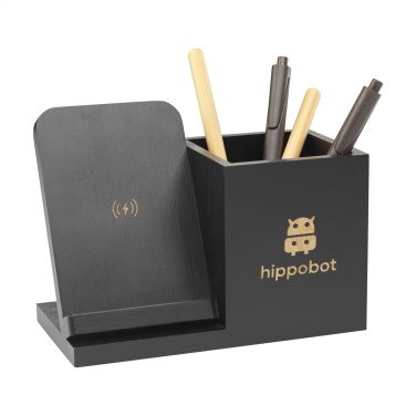 Logotrade business gift image of: Bamboo Boss 15W charger/pen holder