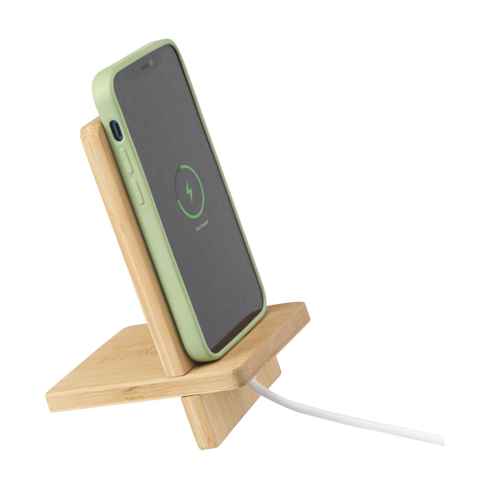 Logo trade promotional products image of: Miyo Bamboo Phone Stand