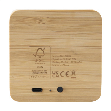 Logo trade promotional merchandise image of: Sonido 5W Bamboo wireless speaker