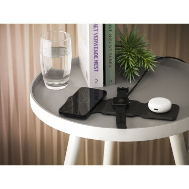 Logo trade promotional giveaways image of: TriCharge RCS  Recycled PU Wireless Charger