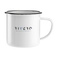 Retro Enamel Mug 350 ml, white/black