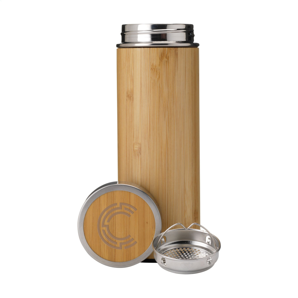 Logo trade corporate gifts image of: Osaka 360 ml bamboo thermo bottle/thermo cup