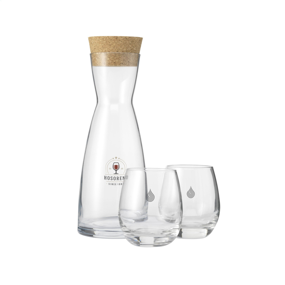 Logo trade promotional products image of: Ypsilon Carafe 1 L with a cork cap