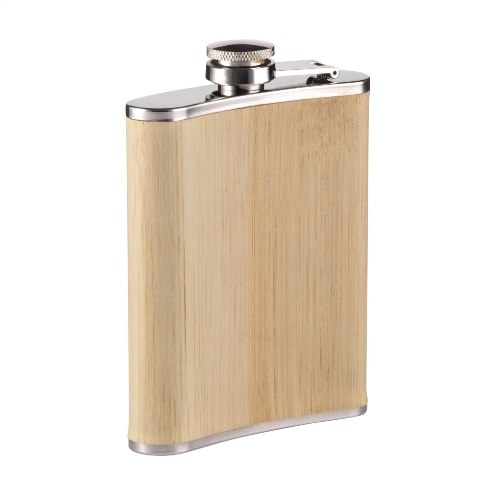 Logo trade promotional gift photo of: Hipflask Bamboo 200 ml drinking bottle