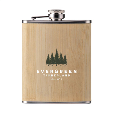 Logo trade promotional giveaways picture of: Hipflask Bamboo 200 ml drinking bottle