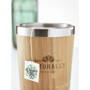 Logo trade corporate gifts image of: Tokyo 450 ml bamboo thermo cup