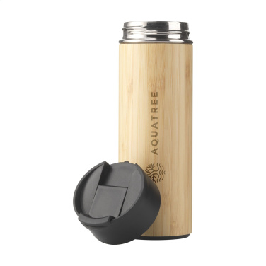 Logo trade promotional merchandise photo of: Sakura 360 ml bamboo thermo bottle/thermo cup