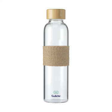 Logo trade promotional merchandise photo of: Senga Glass Bamboo 500 ml drinking bottle