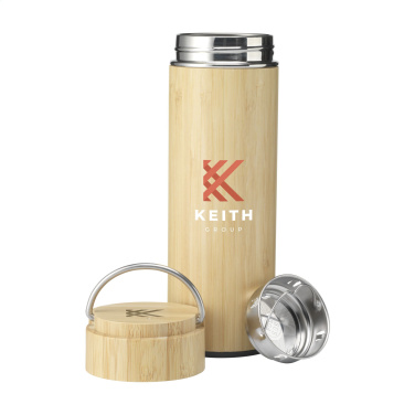 Logo trade advertising product photo of: Nikko 330 ml bamboo thermo bottle/thermo cup