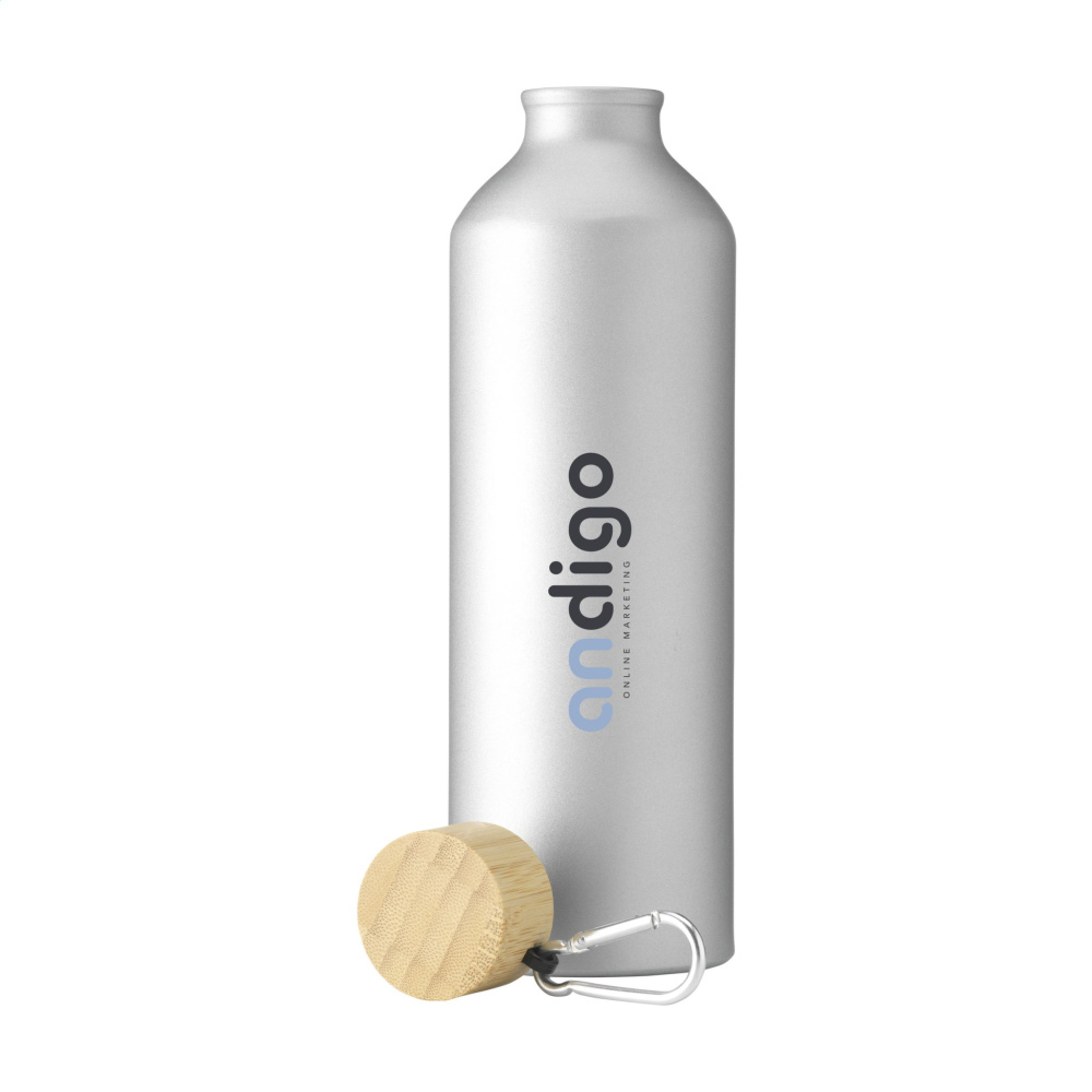 Logo trade promotional giveaway photo of: AluBamboo GRS Recycled Alu 750 ml water bottle