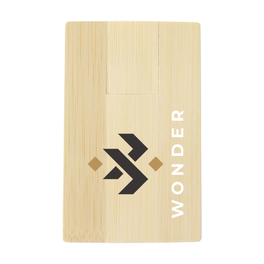 Logo trade promotional merchandise image of: CreditCard USB Bamboo 8 GB