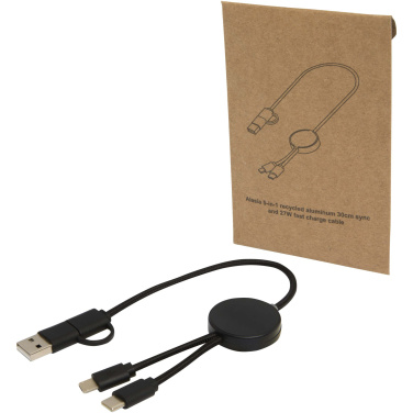 Logo trade business gift photo of: Citala 5-in-1 recycled plastic 30 cm data sync and 27W fast charge cable