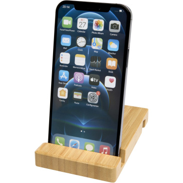 Logo trade promotional giveaways image of: Bubup bamboo 2-angled tablet and phone stand