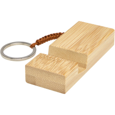 Logo trade promotional products image of: Bosona bamboo phone holder with keychain