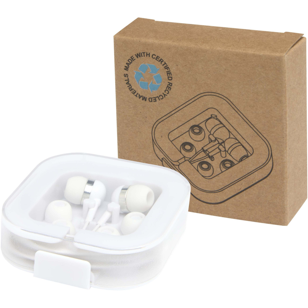 Logo trade promotional items image of: Baekdu wired Type-C headset with recycled plastic storage box