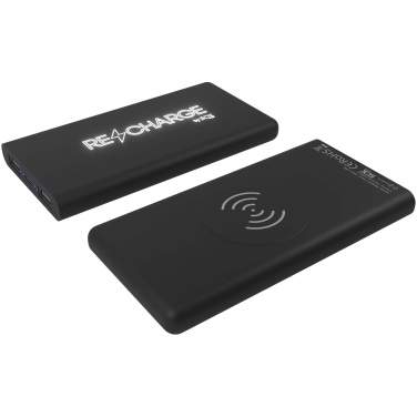 Logo trade corporate gifts image of: SCX.design P40 10.000 mAh light-up wireless rubber power bank