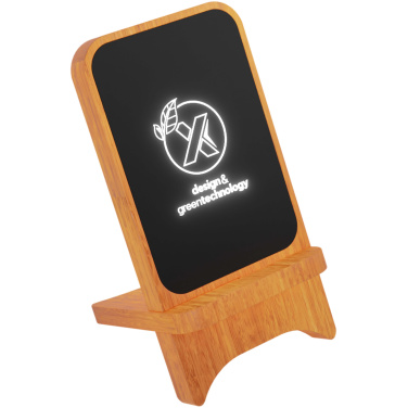 Logo trade corporate gifts image of: SCX.design W16 10W light-up wireless wooden stand