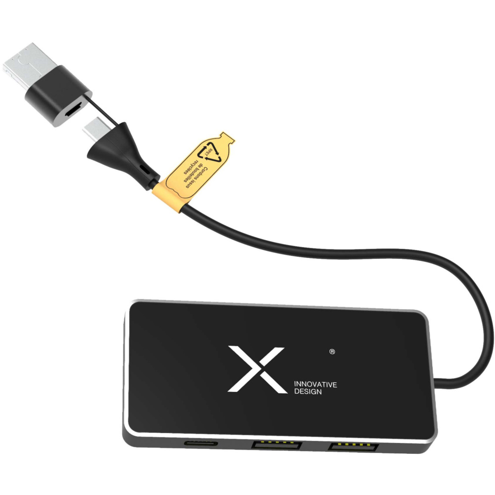 Logotrade corporate gift image of: SCX.design H20 8-in-1 USB hub with dual input and 6-ports