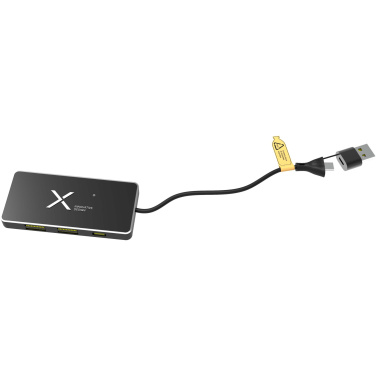 Logo trade business gifts image of: SCX.design H20 8-in-1 USB hub with dual input and 6-ports