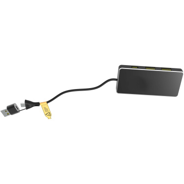 Logo trade promotional gifts image of: SCX.design H20 8-in-1 USB hub with dual input and 6-ports