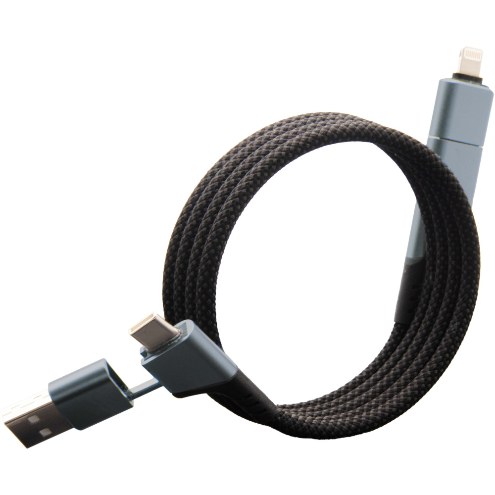 Logo trade advertising products image of: SCX.design C52 100W 4-in-1 rPET magnetic ultra fast charging cable 