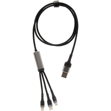 Logo trade promotional merchandise image of: SCX.design C53 100W 5-in-1 rPET ultra fast charging cable