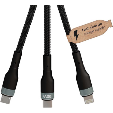 Logotrade corporate gift picture of: SCX.design C53 100W 5-in-1 rPET ultra fast charging cable