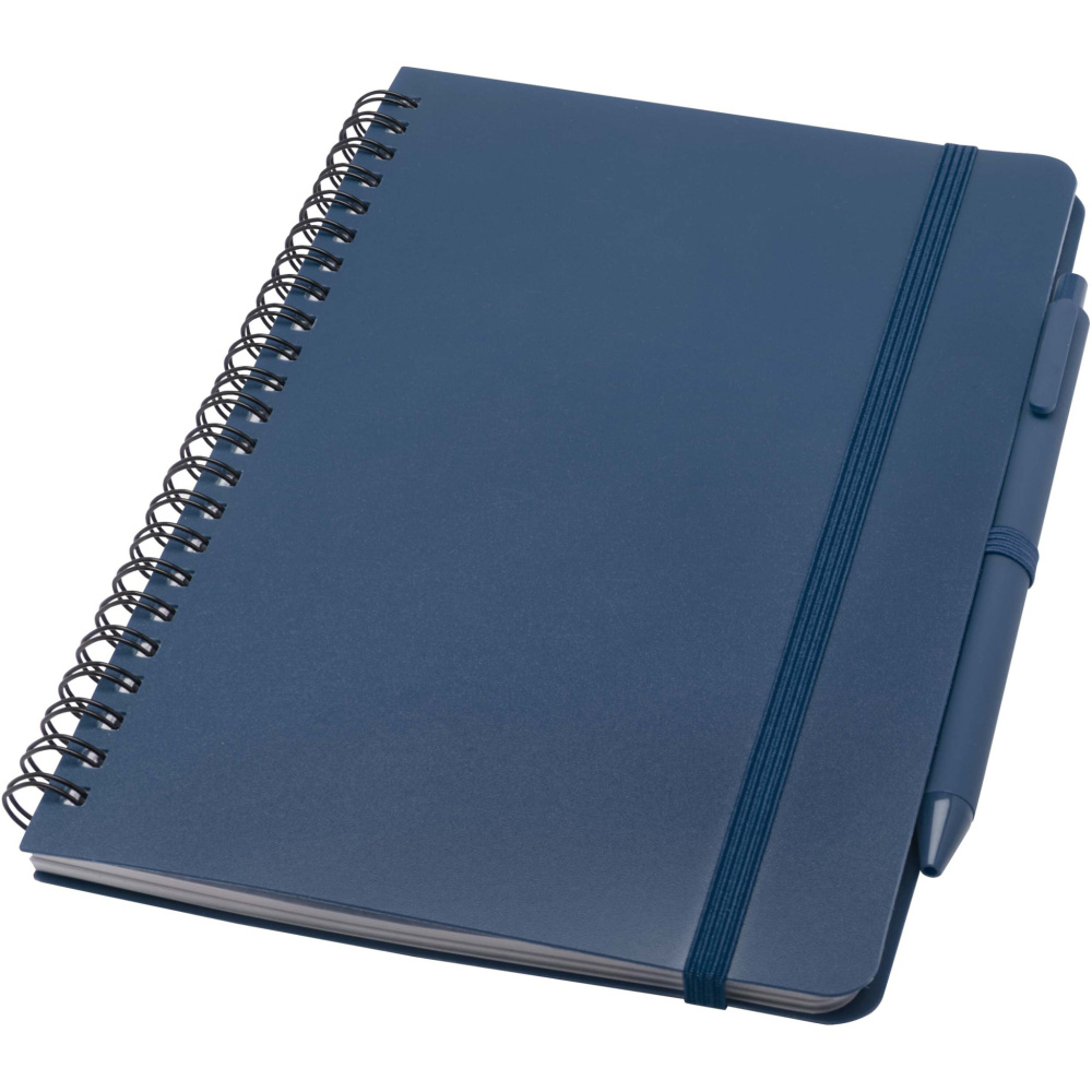 Logotrade promotional merchandise photo of: Thalaasa A5 ocean-bound hard cover notebook with ballpoint pen (black ink)