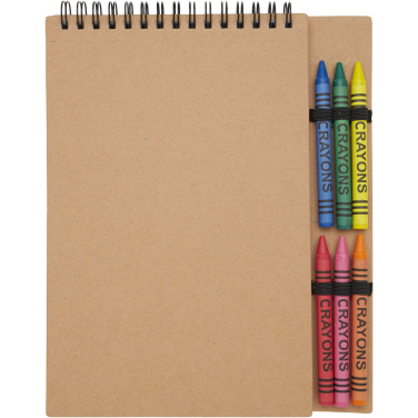 Logo trade promotional items picture of: Doodle A5 spiral soft cover notebook and crayon set